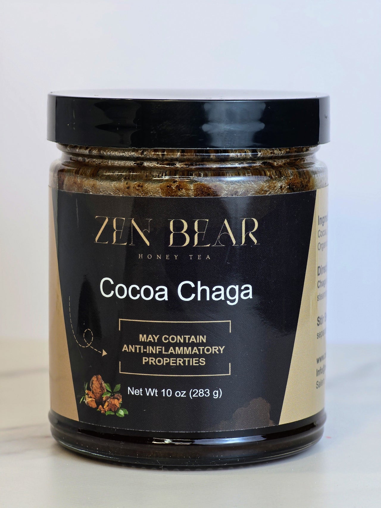 Cocoa Chaga – Honey Cocoa with Chaga Mushroom for Immune & Energy Support (10 oz) - Zenbear Honey Tea